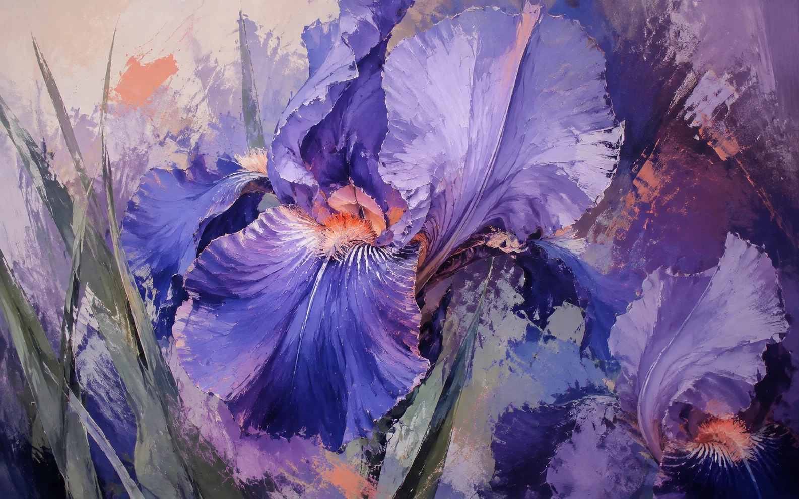 Iris study: textured purple iris illustration prepared in Pixel studio.